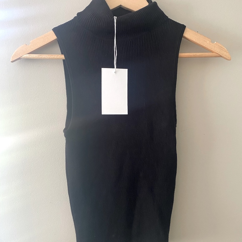 EMORY PARK | black turtle neck sweater tank